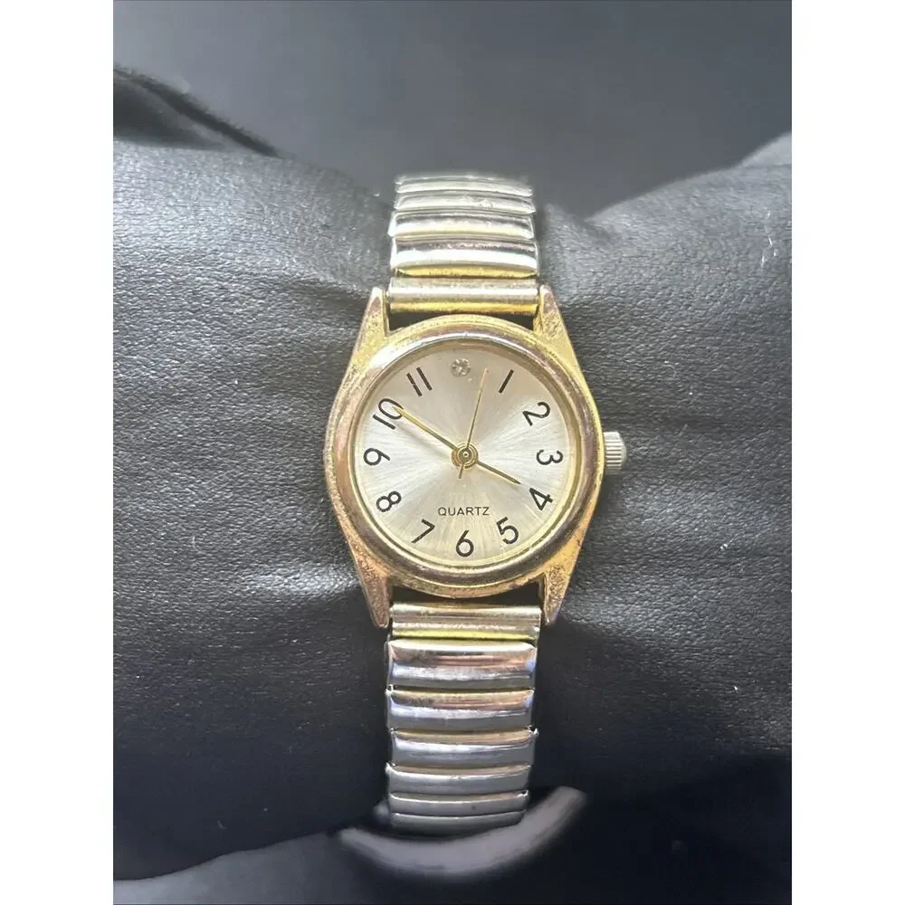 Two Tone Women’s Stretch Band Quartz Watch